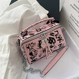 Xajzpa - 2023 Luxury Design Women Leather Handbags and Purse Fashion Crossbody Bags for Women Graffiti Handbags Shoulder Bags Women Bag