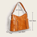 Xajzpa - Retro Stylish Women Shoulder Handbagas Oil Wax PU Leather Messenger Purses Travel Bags Female Study Tote Bags Brown New