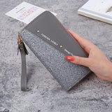 Xajzpa - Long Wallet For Women Patchwork Sequin Clutch Bag Glitter Pu Leather Lady Phone Bag Card Holder Coin Purse Female Wallets