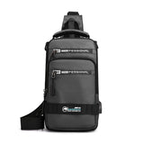 Xajzpa - Men Nylon Rucksack Daypack Messenger Bag with USB Charging Port  Male Fashion Knapsack Backpack Cross body Sling Chest Pack Bag