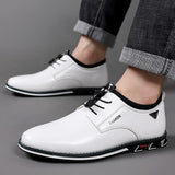 Xajzpa - Man Leather Shoes Spring Male Sneakers Casual Solid Leather Shoe Business Sport Flat Round Toe Light Comfortable Plus Size 38-50