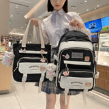 Xajzpa - Fashion Women Backpack Multilayer Large Capacity School Bag For Girls Cute Pendant Shoulder Bags Waterproof Travel backpacks