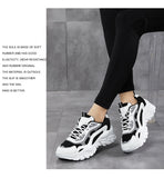 Xajzpa - Sneakers Women Vulcanize Shoes New Female Black White Platform Thick Sole Running Casual Ladies Shoes Tenis Feminino