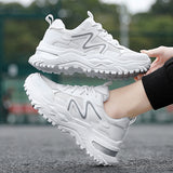 Xajzpa - Women Chunky Sneakers White Vulcanize Shoes Plus Size 35-43 Female Platform Running Sneakers Ladies Black Casual Shoes