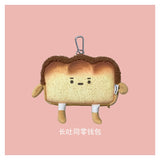 Xajzpa - Creative Bread Toast Plush Shoulder Bag Girls Coin Purse Card Holder Female Casual Cute Cartoon Handbags Storage Crossbody Tote