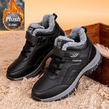 Xajzpa - Super Warm Men boots Winter Snow Boots Waterproof Leather Sneakers Women Boots Outdoor Hiking ankle Boots Work Shoes