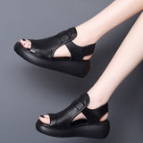 Xajzpa - Women Summer Style Thick Bottom Buckle Strap Black Sandal