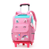 Xajzpa - School Bag Student High Capacity Rolling Backpacks Kids Trolley Wheeled Bag Children Backpack Wheels