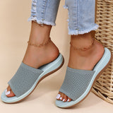 Xajzpa - Women Sandals Knitting Low Heels Sandals Summer Chaussure Femme Soft Bottom Silppers Slip On Wedges Shoes Women Summer Footwear