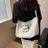 Xajzpa - New Women Canvas Tote Casual Shoulder Bag Simple Travel Crossbody Shopper Pocket Handtaschen Side Bags for Girls Mommy Borsa Hot