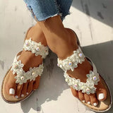 Xajzpa - Studded Toe Post Flat Slipper