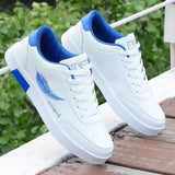 Xajzpa - Men Casual Shoes Lightweight Breathable Men White Shoes Flat Lace-Up Men Skateboarding Sneakers Business Travel Tenis Masculino