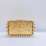 Xajzpa - NEW Beading Acrylic Clutch Bag Beads Box Evening Designer Luxury Gold Silver Novelty Purses And Handbags Leopard Wedding Party