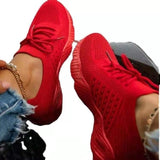 Xajzpa - Sneakers Shoes Fashion Breathable Lace Up Platform Women vulcanize Shoes Summer Flat Mesh Sports Shoes Woman Running Shoes