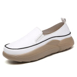 Xajzpa - Women Flats Loafers Breathable Moccasins Female Boat Shoes Fashion Ladies Platform Slip-on White Soft Casual Shoes Zapatos Mujer