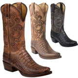 Xajzpa - 3 Color Fashion Men Women Retro Embroidered Cowboy Boots PU Western Square Toe Boots Plus Size 34-48