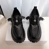 Xajzpa - Metal Chain Platform Lolita Gothic Shoes Woman 2023 Spring College Style Patent Leather Pumps Women Japan School Uniform Shoes