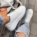 Xajzpa - Big Size Women Shoes Flats Oxford Female Spring Autumn White Platform Shoes Loafers Ladies Casual Shoes Woman Fashion Sneakers