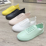 Xajzpa - Women White Shoes Lace Up Casual Sneakers Breathable Board Shoes Soft Vulcanized Flat Shoes Women Zapatos De Mujer 2023