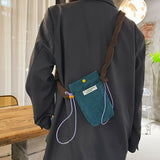 Xajzpa - Korean Corduroy Shoulder Tote Bag Cute Messenger Bag Summer Contrast Mini Handbag for Girl Soft Crossbody Bag Designer Purses
