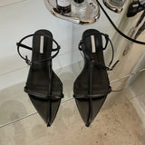 Xajzpa - New Brand Women Sandal Fashion Narrow Band Flat Heel Ladies Gladiator Shoes Pointed Toe Ankle Buckle Zapatos Muje