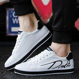 Xajzpa - Men Shoes Sneakers Men Comfortable Flats White Casual Leather Tenis Shoes Fall Male Lace Up Walking Shoes Zapatos De Hombre