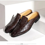 Xajzpa - New Brown Men Slippers Outside Men Shoes British Style Black Size 38-46 Handmade Free Shipping Zapatillas De Casa Verano Hombre