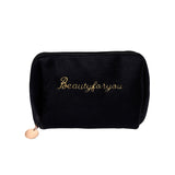 Xajzpa - 1 Pc Women Zipper Velvet Make Up Bag Travel Large Cosmetic Bag for Makeup Solid Color Female Make Up Pouch Necessaries