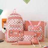 Xajzpa - 5Pcs/set  Backpack for Boys Girls School Backpack Teenager Student Rucksack Shoulder Bag Pencil Bags