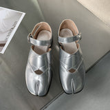 Xajzpa - New Split Toe Flats Women Slip-On Casual Shoes Women Fashion Mary Janes Tabi Shoes Pig Hoof Shoes Woman Loafers chaussure femme