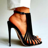 Xajzpa - Women Elegant Heels Party Adjustable Buckle Stiletto Heels Sandals