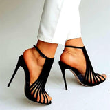 Xajzpa - Women Elegant Heels Party Adjustable Buckle Stiletto Heels Sandals