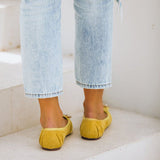 Xajzpa - Women Summer Flats Elegant Pointed Toe Embellished Faux Suede Flats