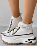 Xajzpa - Lace up Front Muffin Sneakers