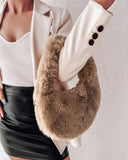 Xajzpa - Tied Detail Fuzzy Shoulder Bag