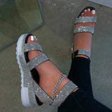 Xajzpa - Women's Prom Sandals Rhinestone Glitter Platform Sandals