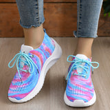 Xajzpa - Yellow Casual Sportswear Daily Patchwork Frenulum Tie-dye Round Mesh Breathable Comfortable Sport Shoes