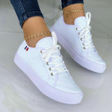 Xajzpa - White Fashion Casual Bandage Patchwork Solid Color Round Comfortable Out Door Shoes