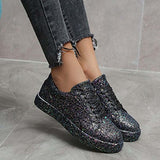 Xajzpa - Black Casual Patchwork Round Out Door Shoes