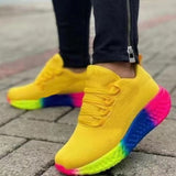 Xajzpa - Yellow Casual Sportswear Daily Patchwork Round Comfortable Sport Running Shoes