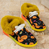 Xajzpa - Black Casual Patchwork Frenulum Printing Round Keep Warm Comfortable Out Door Shoes