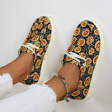Xajzpa - Black Casual Patchwork Printing Round Comfortable Shoes