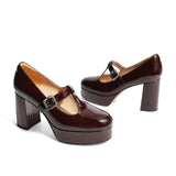 Xajzpa - Women Elegant Leather Mary Janes