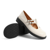 Xajzpa - Women Cutout Leather Retro Mary Janes