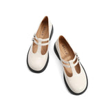 Xajzpa - Women Cutout Leather Retro Mary Janes