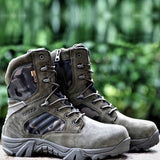 Xajzpa - Men Desert Tactical Military Boots Mens Work Safty Shoes Special Force Waterproof Army Boot Lace Up Combat Ankle Boots Big Size