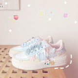 Xajzpa - New Kawaii Candy Color Canvas Sneakers Japanese Style Patchwork Women's Footwear Cute Girls' Lolita Shoes Stickers Zapatillas Mujer