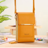 Xajzpa - Solid Color PU Leather Crossbody Bags For Women Female Shoulder Simple Bag Lady Mini Touchable Phone Purses And Handbags